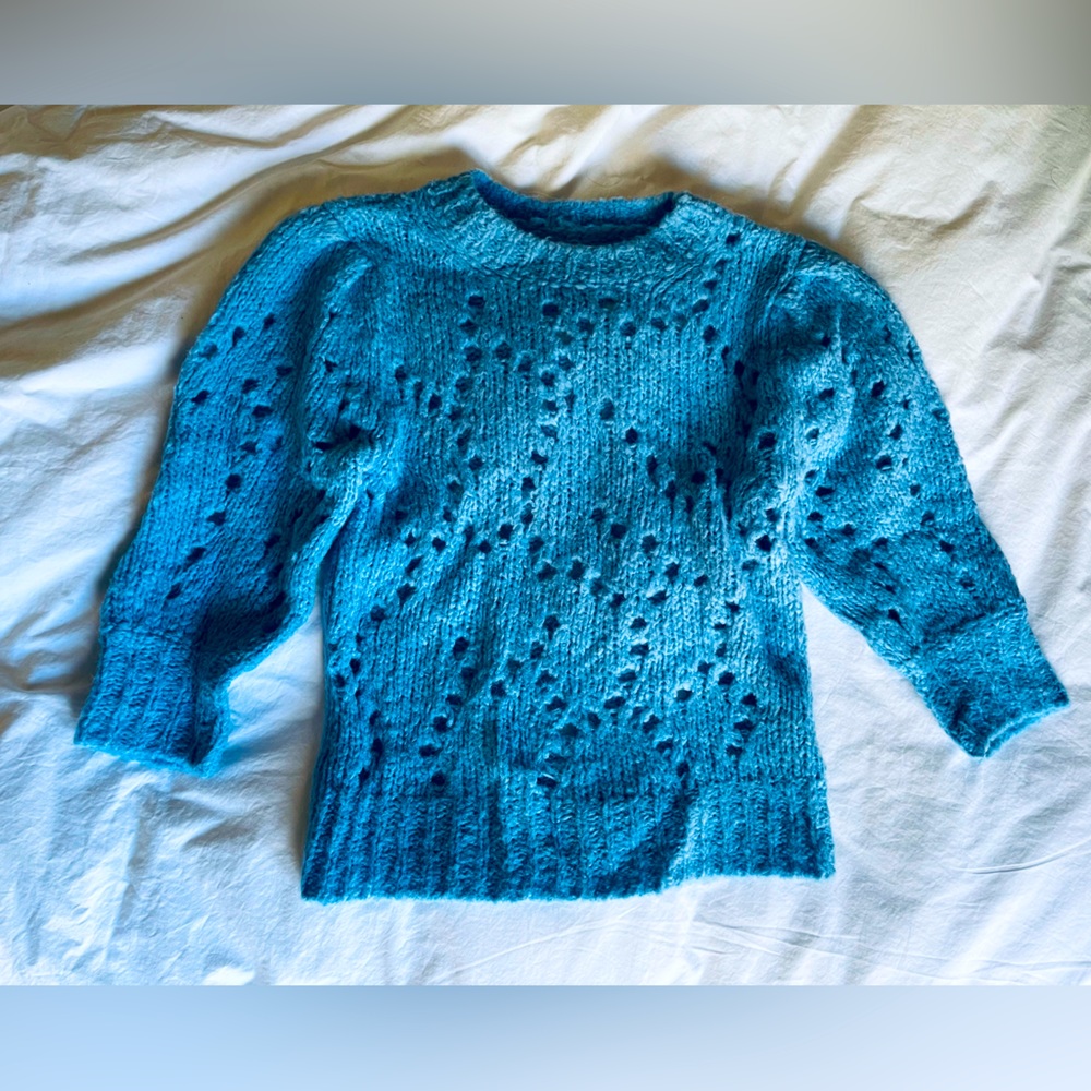 Isabel Marant baby blue open weave sweater size 38 (M)